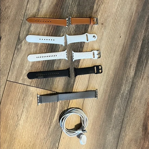 Apple watch series 3 with 5 bands and the apple charger
